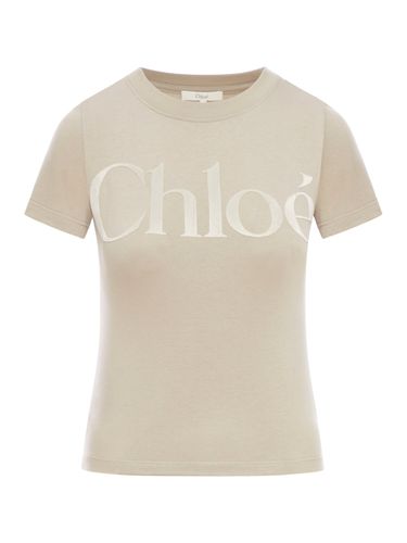 Velvet Logo T-Shirt - Woman - Chloe` - Modalova