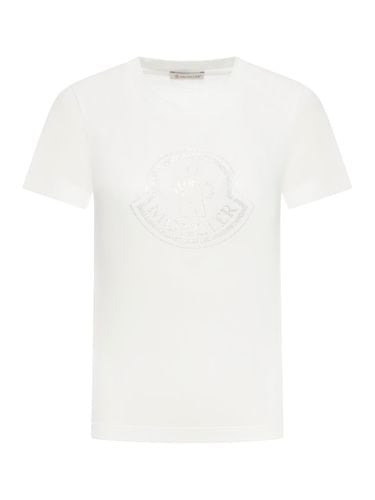 T-shirt with applied rhinestones - Woman - Moncler - Modalova