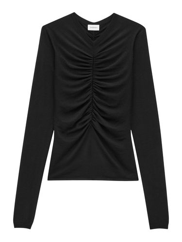 CASHMERE, WOOL AND SILK GATHERED PULLOVER - Woman - Saint Laurent - Modalova