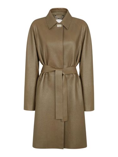 Green leather overcoat - Woman - Fendi - Modalova