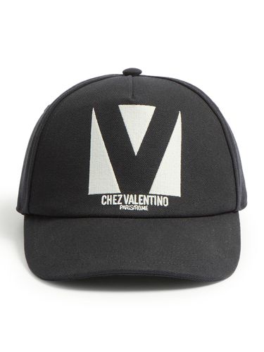 CHEZ VALENTINO COTTON BASEBALL CAP WITH EMBROIDERY - Man - Valentino Garavani - Modalova