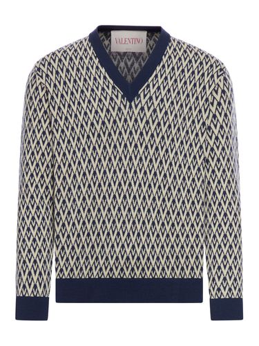 WOOL SWEATER WITH JACQUARD PATTERN TOUTE LA V - Man - Valentino Garavani - Modalova