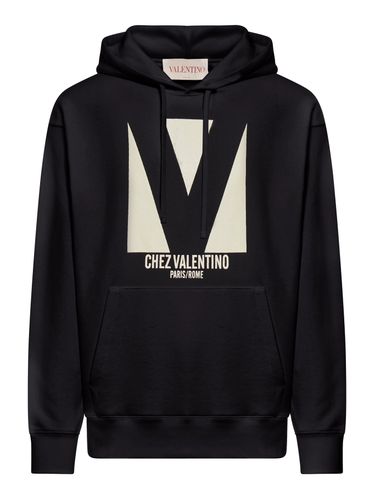 COTTON HOODIE WITH CHEZ VALENTINO PRINT - Man - Valentino Garavani - Modalova