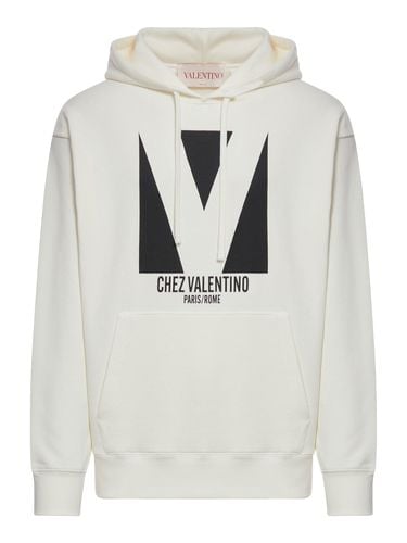 COTTON HOODIE WITH CHEZ VALENTINO PRINT - Man - Valentino Garavani - Modalova