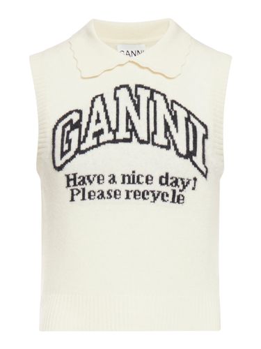 GANNI LOGO VEST - Ganni - Woman - Ganni - Modalova