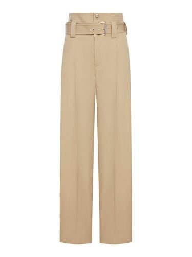 Gabardine trousers with belt - Woman - Bottega Veneta - Modalova