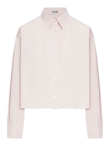 COTTON POPLIN CROP SHIRT - Woman - Miu Miu - Modalova