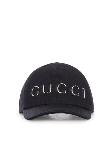 EMBROIDERED WOOL BASEBALL CAP - Woman - Gucci - Modalova