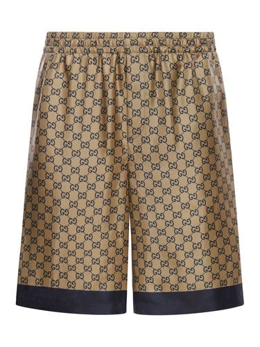 PRINTED SILK TWILL SHORTS - Man - Gucci - Modalova