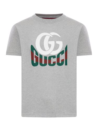 PRINTED COTTON JERSEY T-SHIRT - Man - Gucci - Modalova