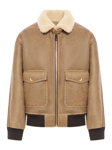 Shearling and leather aviator jacket - Woman - Celine - Modalova