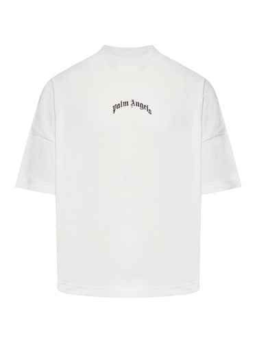 OVERSIZED T-SHIRT WITH CURVED LOGO - Man - Palm Angels - Modalova