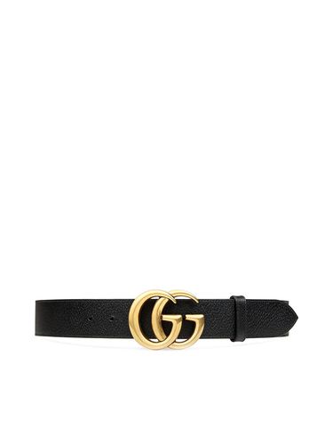 LEATHER BELT WITH GG BUCKLE 4 CM - Man - Gucci - Modalova