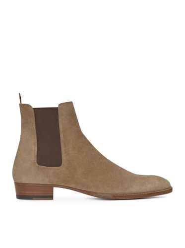 TOBACCO-COLORED WYATT 30 CHELSEA BOOTS IN SUEDE - Man - Saint Laurent - Modalova