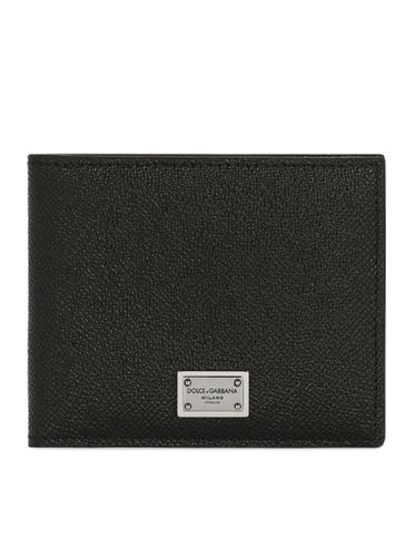 Bi-fold leather wallet - - Man - Dolce & Gabbana - Modalova