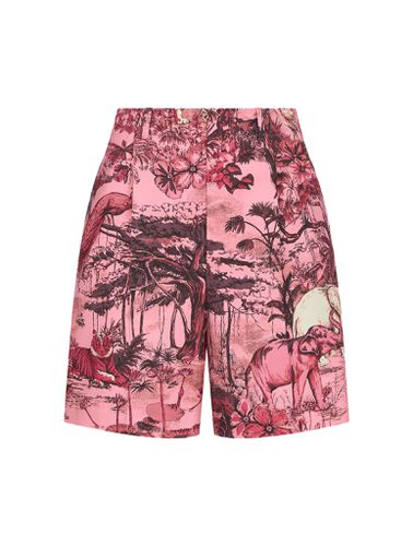 Poplin shorts in pink cotton and silk with Toile de Jouy Voya motif - - Woman - Christian Dior - Modalova