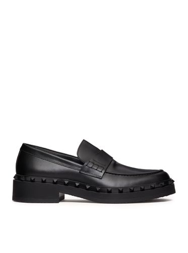 ROCKSTUD M-WAY CALFSKIN LOAFERS - - Man - Valentino Garavani - Modalova