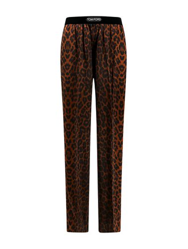 Stretch silk trousers with animal print - - Woman - Tom Ford - Modalova
