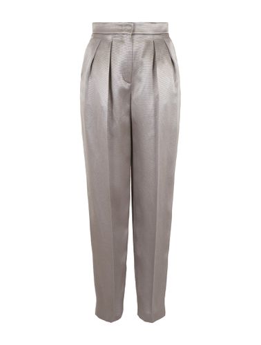 Ottoman silk two-pleat trousers - - Woman - Giorgio Armani - Modalova