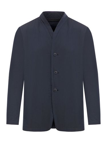 Single-breasted jacket in cotton blend - - Man - Giorgio Armani - Modalova