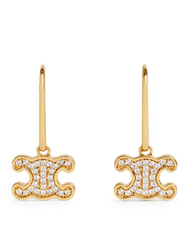 TRIOMPHE EARRINGS WITH BRASS RHINESTONES WITH GOLD FINISH AND GOLD CRYSTALS - - Woman - Celine - Modalova
