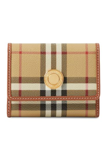Small checked leather wallet - - Woman - Burberry - Modalova