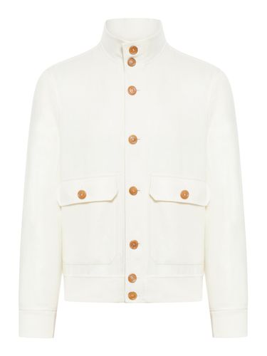 Linen blend jacket - - Man - Brunello Cucinelli - Modalova