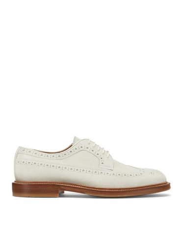 Perforated-embellished suede derby shoes - - Man - Brunello Cucinelli - Modalova