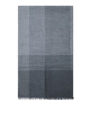 Check-pattern silk-blend scarf - - Man - Brunello Cucinelli - Modalova