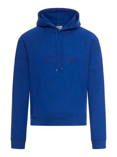 Colour-block logo embroidery hoodie - - Man - Saint Laurent - Modalova