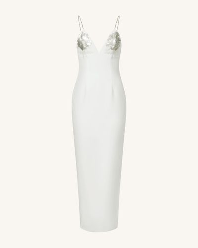 Ayliua Sweetheart-Neckline Rhinestones Embellished White Long Dress - White - JW PEI - Modalova