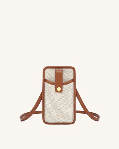 Aylin Canvas Phone Bag - Brown - JW PEI - Modalova