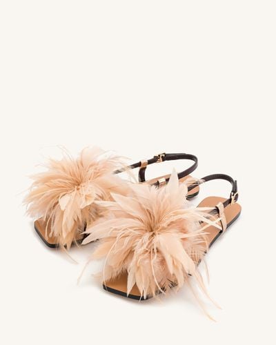 Fluffy Flats Sandals-Brown - JW PEI - Modalova