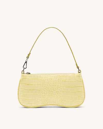 Eva Shoulder Bag - Light Yellow Croc - JW PEI - Modalova