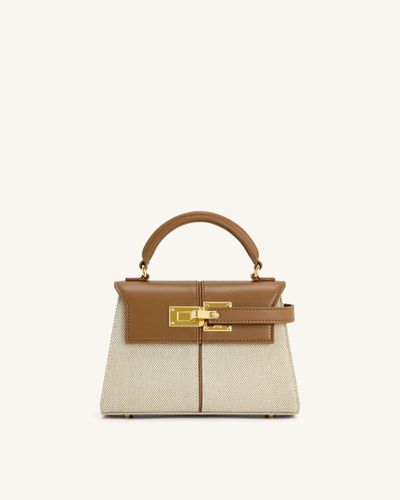 Elise Top Handle Bag - Brown Canvas - JW PEI - Modalova