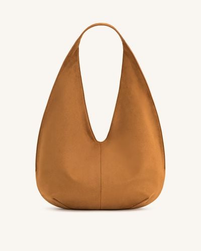 Dara Faux Suede Hobo Bag -Yellowish Brown - JW PEI - Modalova