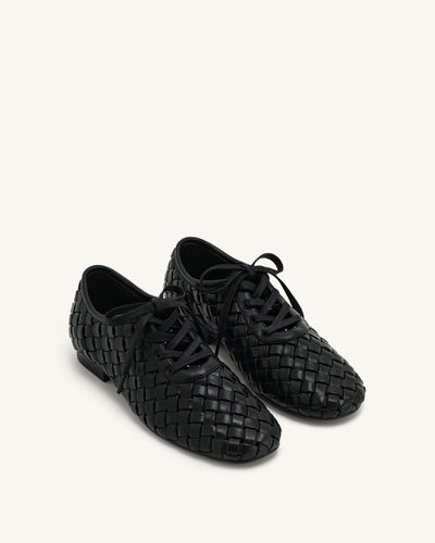 Kayla Weave Strap Flat Shoes - Black - JW PEI - Modalova