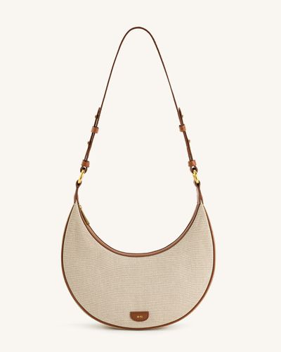 Carly Canvas Saddle Bag - Beige - JW PEI - Modalova