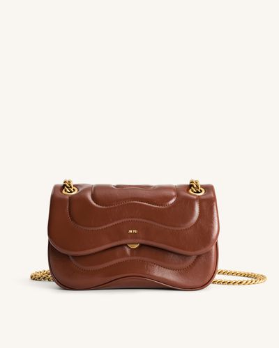 Tina Quilted Chain Crossbody - Brown - JW PEI - Modalova