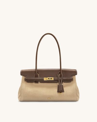 Sac épaule Yara en daim synthétique – Marron foncé - JW PEI - Modalova