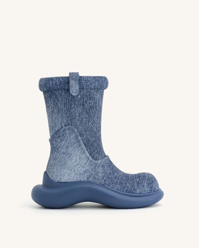Bottes de Pluie Zoie en Denim Gaufré - Bleu - JW PEI - Modalova