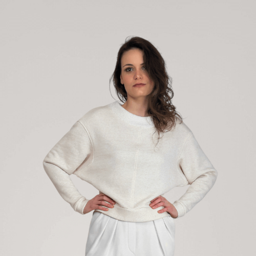 Dolman Sleeve Thick French Terry Sweater | Alabaster - ALLTRUEIST By Maryna - Modalova