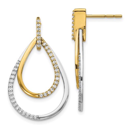 K Two-tone Diamond Teardrop Earrings - Jewelry - Modalova