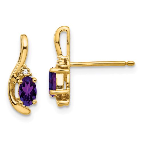 K Diamond & Amethyst Earrings - Jewelry - Modalova