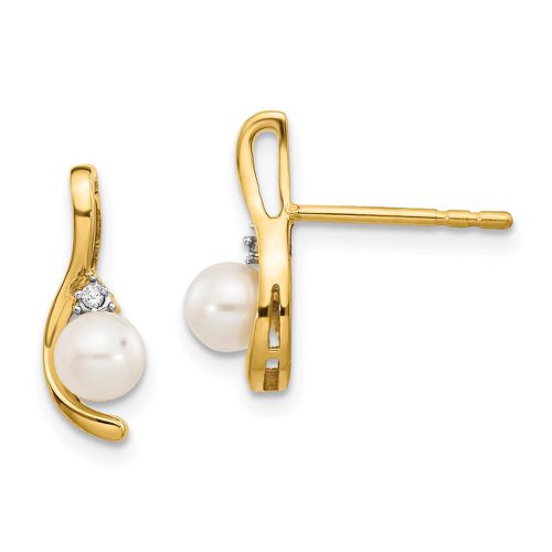 K Diamond & FW Cultured Pearl Earrings - Jewelry - Modalova