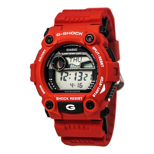 G7900A-4 Men's G-Shock Rescue Digital Dial Sport Red Resin Strap Alarm Dive Watch - Casio - Modalova