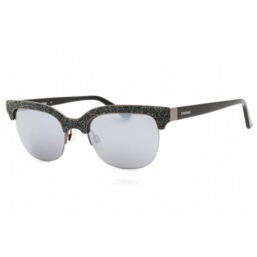 Women's Sunglasses - Jet Acetate/Metal Full Rim Rectangular Frame / BB7169 001 - Bebe - Modalova