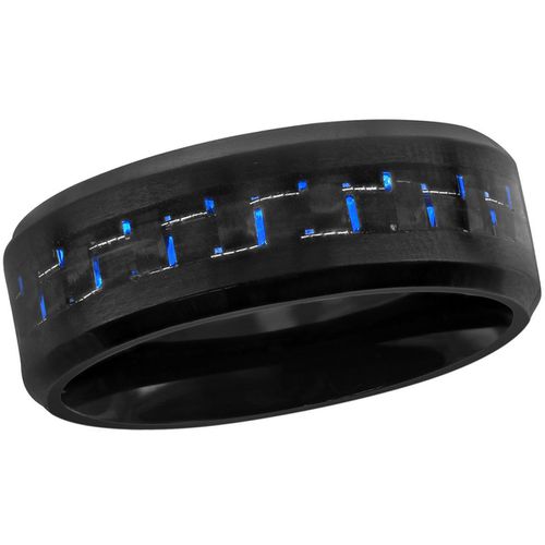 Men's Black/Blue Carbon Fiber Ring - SW-2096 - Blackjack - Modalova