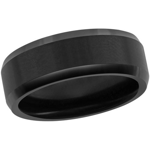Men's Brushed Black Tungsten Ring - SW-2078 - Blackjack - Modalova