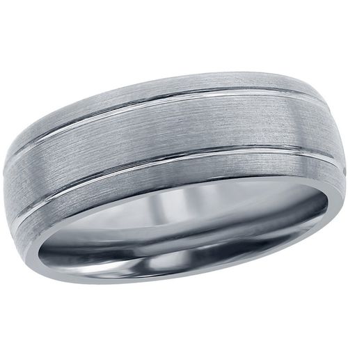 Men's Double Stripe Tungsten Ring - SW-2071 - Blackjack - Modalova